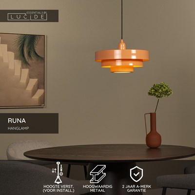 Lucide RUNA - Hanglamp - Ø 35 cm - 1xE27 - Roze | Essential